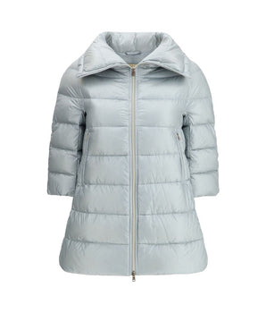 Herno Light Blue Polyester Coat