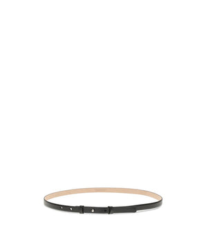 SA SU PHI Black Leather Thin Belt