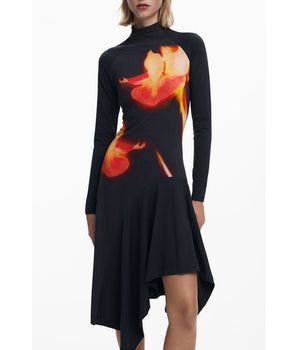 Desigual Black Cotton Women Dress