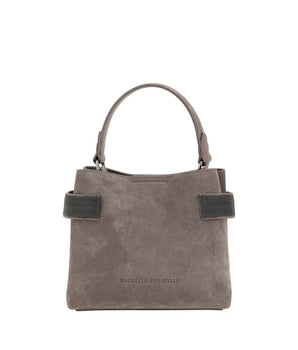 Brunello Cucinelli Brown Calf Leather Bos Taurus Shoulder Bag