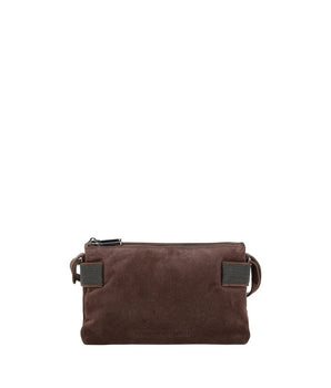 Brunello Cucinelli Brown Calf Leather Bos Taurus Shoulder Bag