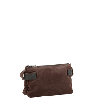 Brunello Cucinelli Brown Calf Leather Bos Taurus Shoulder Bag