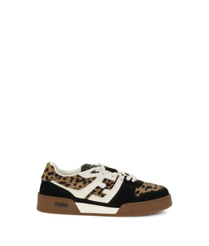 Fendi Brown Calf Leather Bos Taurus Athletic Sneakers