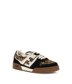 Fendi Brown Calf Leather Bos Taurus Athletic Sneakers