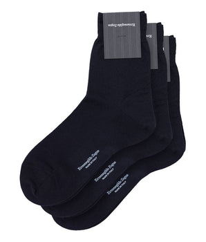 ZEGNA Navy Blue Wool Socks