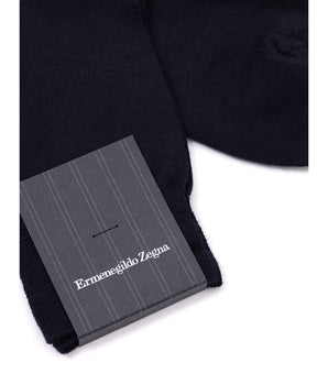 ZEGNA Navy Blue Wool Socks