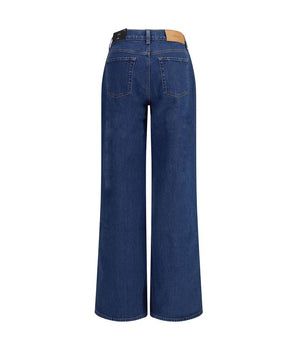7FOR Blue Cotton High-Waisted Jean