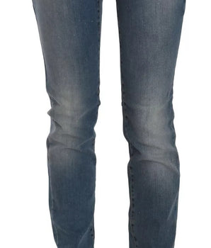 John Galliano Blue Washed Mid Waist Skinny Casual Jeans