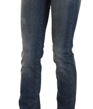 Ermanno Scervino Blue Washed Boot Cut Casual Denim Pants Jeans
