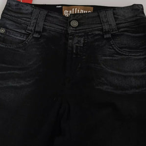 John Galliano Black Washed High Waist Flared Denim Casual Pants Jeans