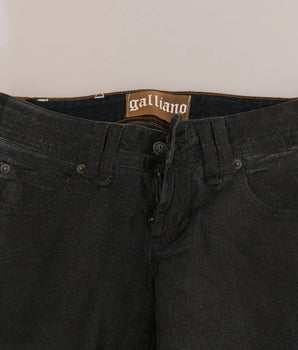 John Galliano Black Washed Low Waist Regular Leg Denim Pants