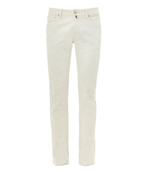 Jacob Cohen White Cotton Skinny Jeans