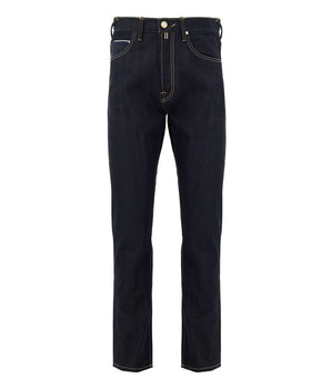 Jacob Cohen Blue Polyester Tapered Jeans