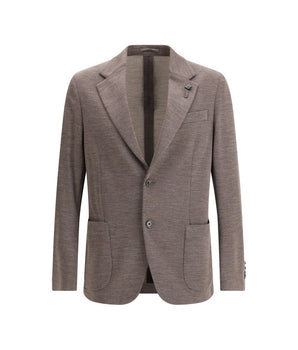 Lardini Brown Fleece Wool Blazer