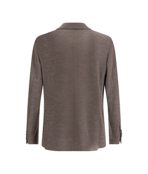 Lardini Brown Fleece Wool Blazer