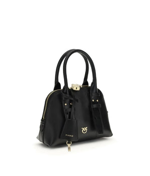 PINKO Black Calf Leather Bos Taurus Bag