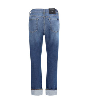 7FOR Blue Cotton Relaxed Fit Jeans