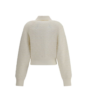 Balmain White Viscose Bomber