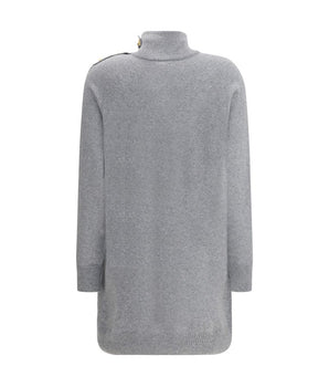 Balmain Gray Cashmere Casual Dress