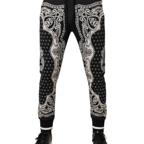 Dolce & Gabbana Black Cotton Bandana Jogger Sweatpants Pants