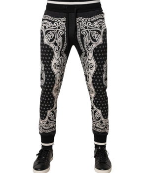 Dolce & Gabbana Black Cotton Bandana Jogger Sweatpants Pants
