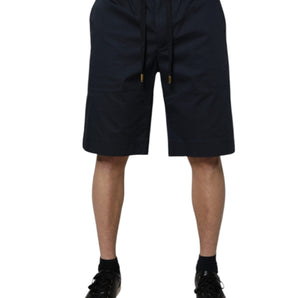 Dolce & Gabbana Navy Blue Cotton Stretch Men Bermuda Shorts