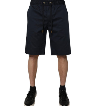 Dolce & Gabbana Navy Blue Cotton Stretch Men Bermuda Shorts