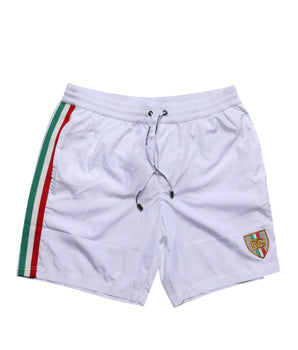 Dolce &amp; Gabbana White Logo Polyester Men Beachwear Swimwear