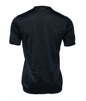 Dolce & Gabbana Blue Silk Crew Neck Short Sleeves Men T-Shirt