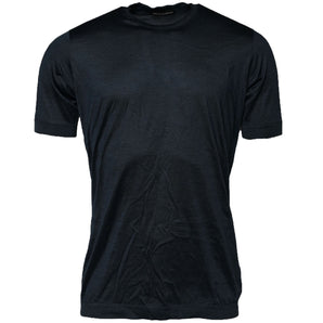 Dolce & Gabbana Blue Silk Crew Neck Short Sleeves Men T-Shirt