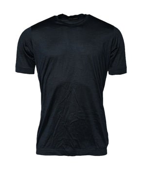 Dolce & Gabbana Blue Silk Crew Neck Short Sleeves Men T-Shirt