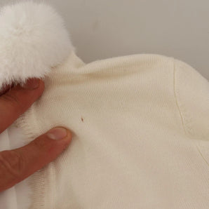 Liu Jo White Viscose Long Sleeves Fur Shearling Blouse