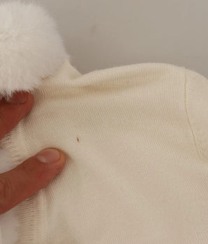 Liu Jo White Viscose Long Sleeves Fur Shearling Blouse