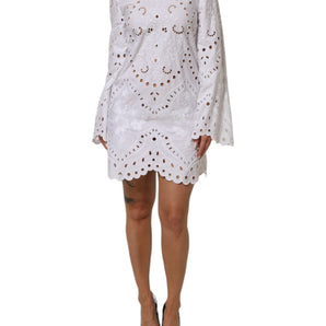 Dolce & Gabbana White Cut Out A-line Sheath Mini Dress