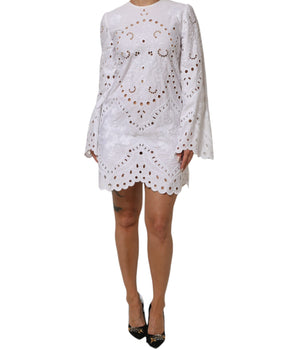 Dolce & Gabbana White Cut Out A-line Sheath Mini Dress