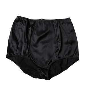 Dolce & Gabbana Black Silk Stretch High Waist Girdle Underwear