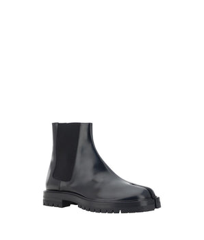 Margiela Black Calf Leather Bos Taurus Chelsea Boots