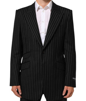Dolce & Gabbana Black Stripes 2 Buttons Suit Jacket Blazer