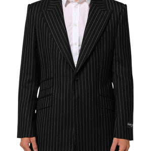 Dolce & Gabbana Black Stripes 2 Buttons Suit Jacket Blazer
