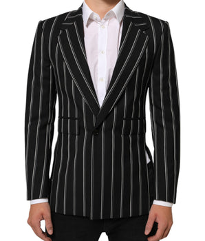 Dolce & Gabbana Black Stripes SICILIA 1 Button Suit Blazer