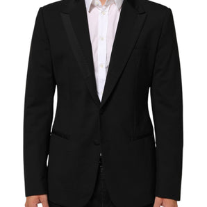 Dolce & Gabbana Black Wool 2 Buttons Suit Men Jacket Blazer