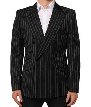 Dolce & Gabbana Black Stripes SICILIA 1 Button Suit Blazer