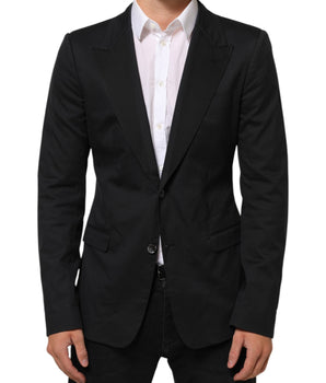 Dolce & Gabbana Black Cotton 2 Buttons Suit Jacket Blazer