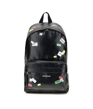 Balenciaga Explorer Backpack with Printed Stickers