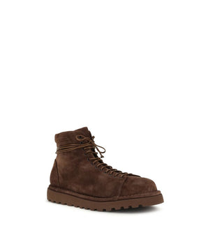 Marsell Brown Calf Leather Bos Taurus Lace-Up Boots