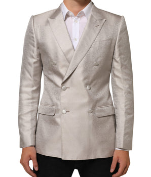 Dolce & Gabbana Beige MARTINI Double-Breasted Suit Blazer