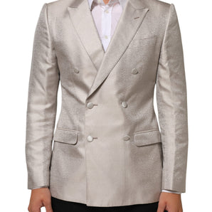 Dolce & Gabbana Beige MARTINI Double-Breasted Suit Blazer