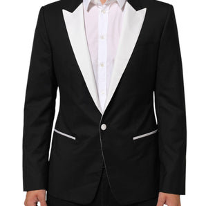 Dolce & Gabbana Black White MARTINI 1 Button Men Suit Blazer