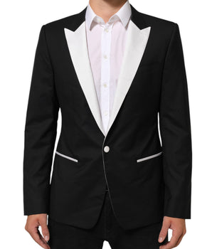 Dolce & Gabbana Black White MARTINI 1 Button Men Suit Blazer