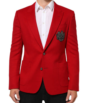 Dolce & Gabbana Red Cashmere 2 Buttons Suit Jacket Blazer